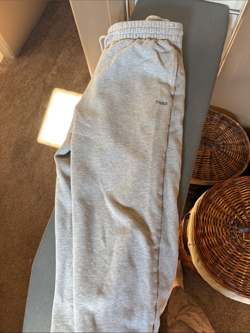 TNA SWEAT-FLEECE COZY FLEECE BOYFRIEND FIT SWEATPANTS